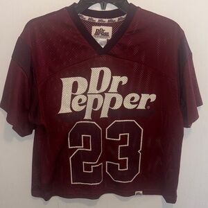 Dr Pepper Women's Maroon Mesh Jersey Crop Top - 23 Graphic